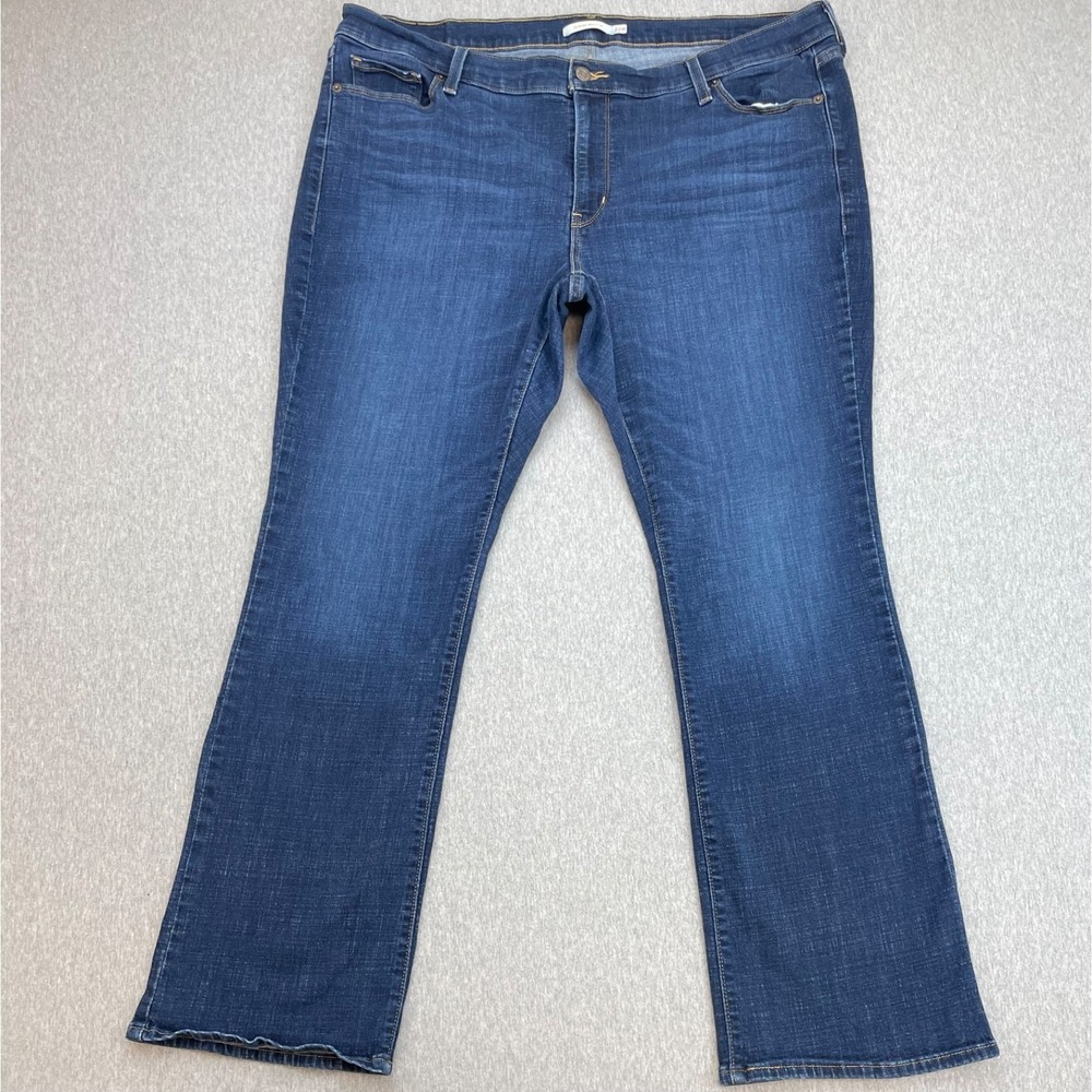 Levis Jeans womens 22W Blue Cotton Blend Stretch Mid-Rise‎ Classic Bootcut